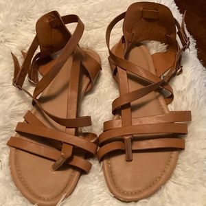 Women’s Strappy Tan Gladiator Sandals